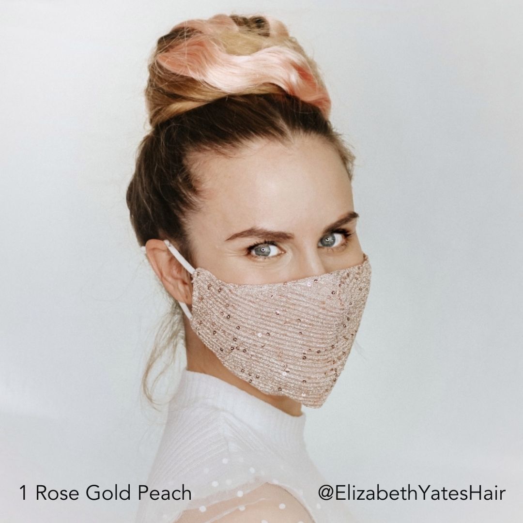 Rose Gold Peach Blonde Topknot Bun Hairstyle @ElizabethYatesHair Easy Updo Extensions