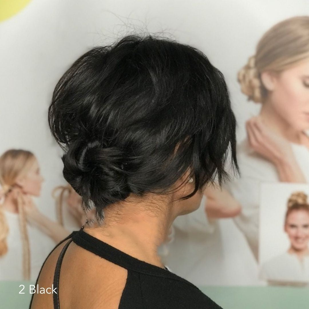 Black Twisted Bun Hairstyle Easy Updo Extensions