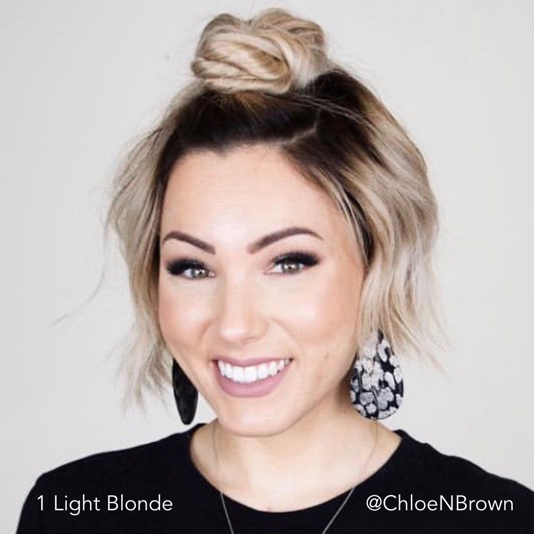 Short Hair Half Up Half Down Hairstyle on Chloe Brown Using Easy Updo Extensions