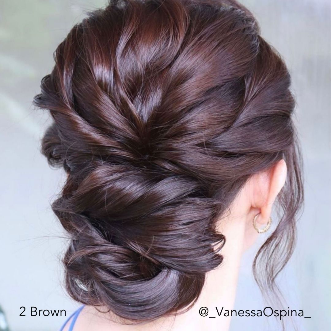 Brown Special Occasion Bridal Updo @_VanessaOspina_ Easy Updo Hair Extensions