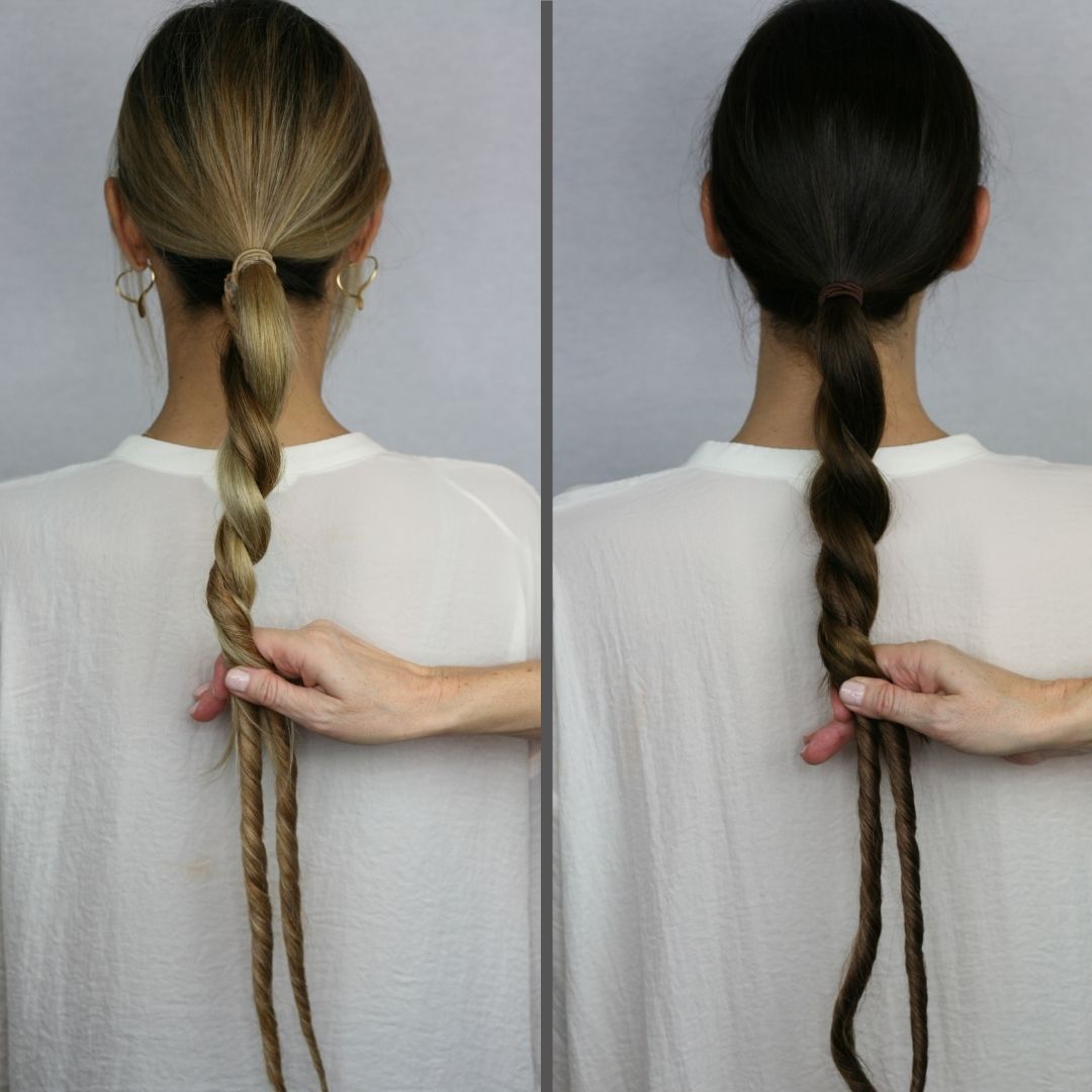 Easy Updo Extensions ponytail attachment and volume for rope braids and twisted easy updos