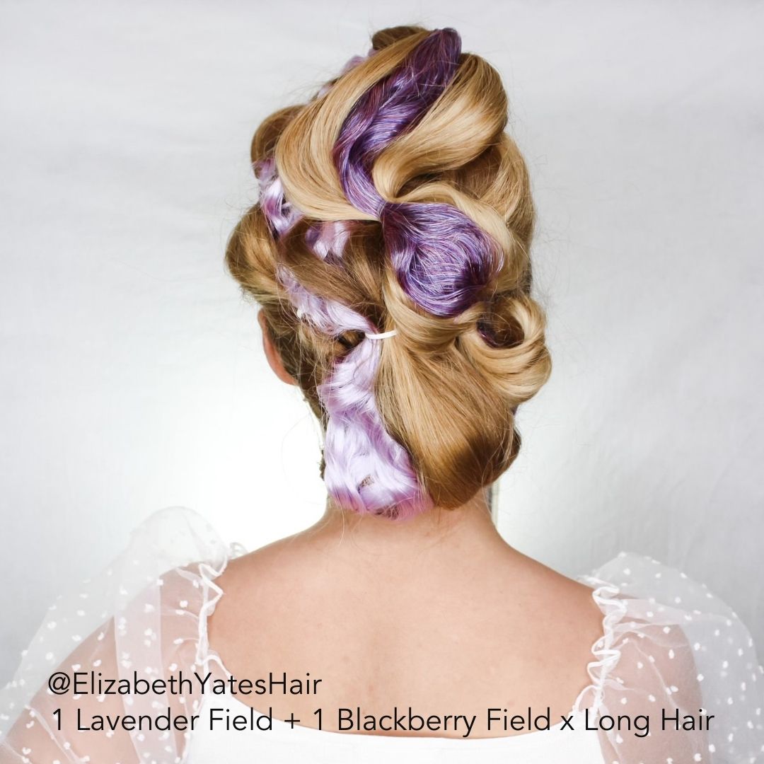 Long Hair Easy Updo Extensions Updo with Lavender and Purple Extensions