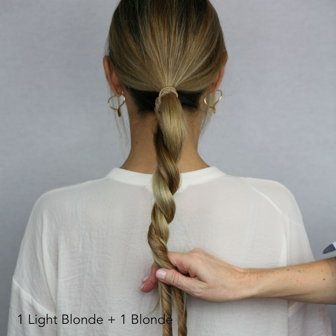 Thin and Fine hair volume demonstration creating a rope braid using Easy Updo Extensions 