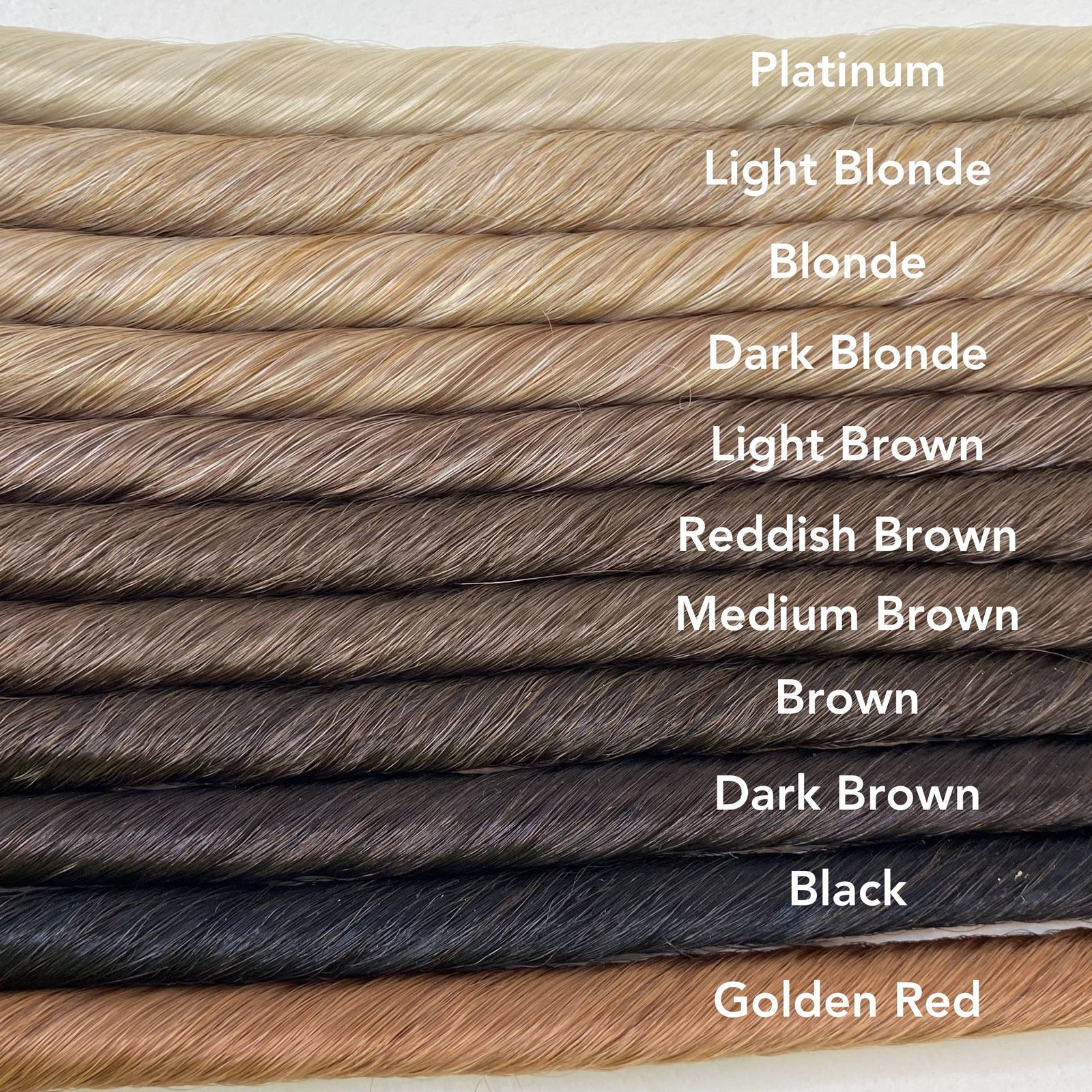 Color Palette for Easy Updo Extensions shown with Color Names