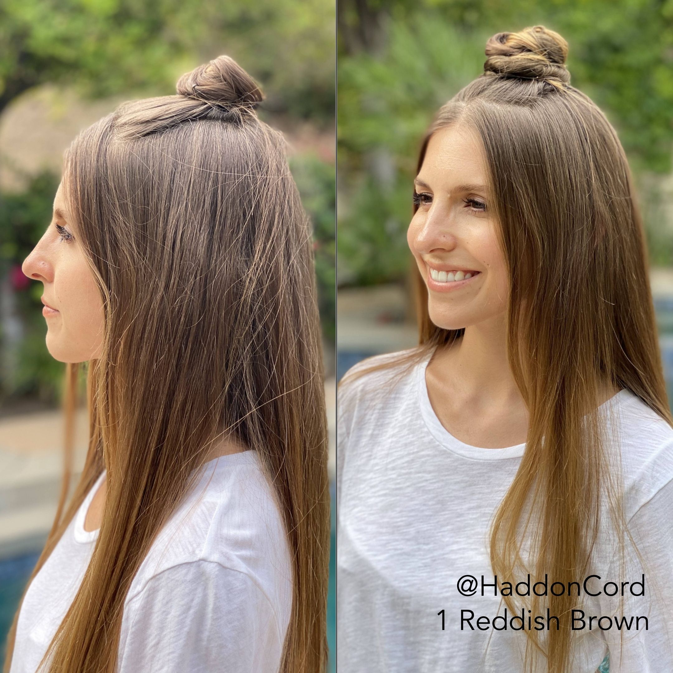Image of Half-up ponytail hairstyle for long thin hair