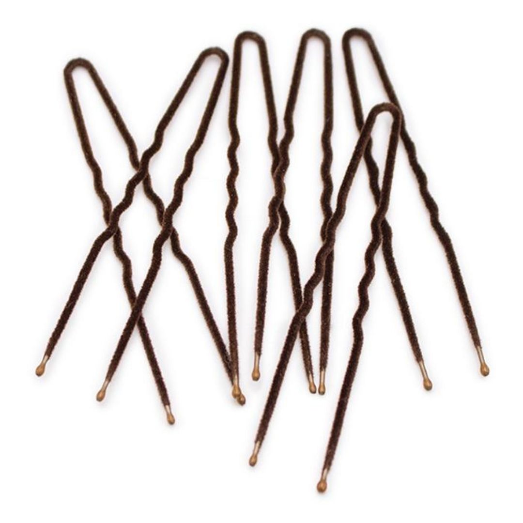 Brown Frenchies Ultra Flocked Hair Pins