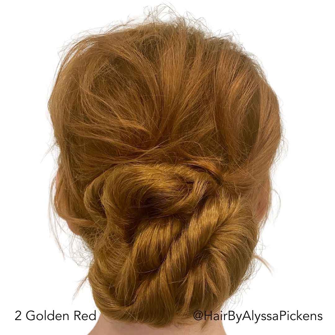Golden Red Twisted Hairstyle Bun @HairByAlyssaPickens Easy Updo Extensions