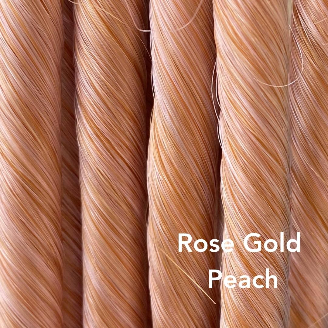 Rose Gold Peach Vibrant Color Easy Updo Hair Extensions