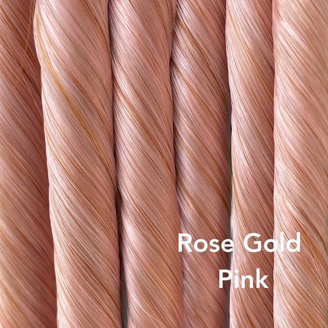 Rose Gold Pink Vibrant Color Easy Updo Hair Extensions